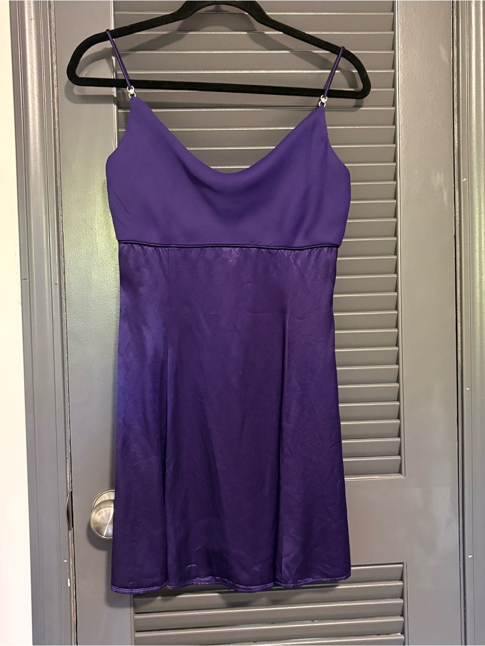 Vintage Jessica McClintock by Gunne Sax Purple Satin Slip Mini Dress